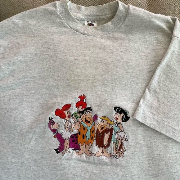 Vintage Flintstones Embroidered Tshirt Single Stitch Fruit of the Loom XL - Picture 1 of 5